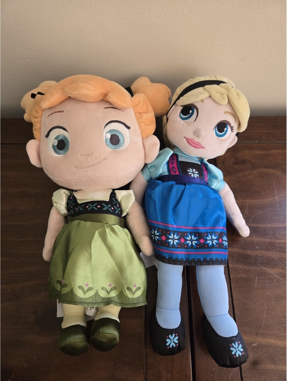 Disney Parks Elsa Ana Child Plush Stuffed Animal 13" Blue Frozen Princess